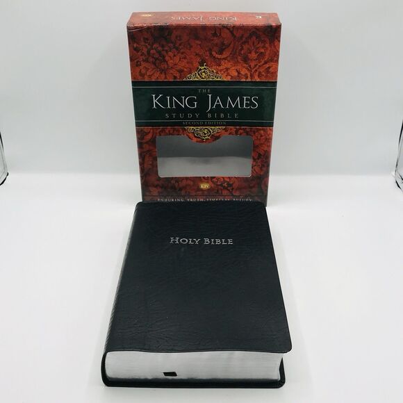 King James Study Bible 2nd Ed Bonded Leather Black Thomas Nelson BRAND NEW - Picture 2 of 10